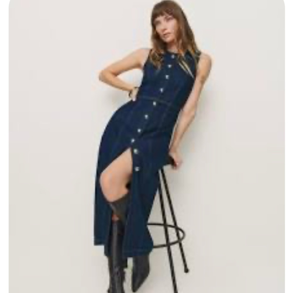 Reformation Roswell Denim Midi Dress